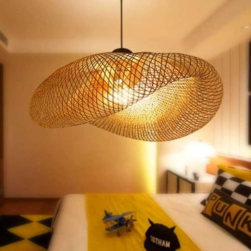 Bamboo Rattan Wooden Pendant Light - 3000 Kelvin