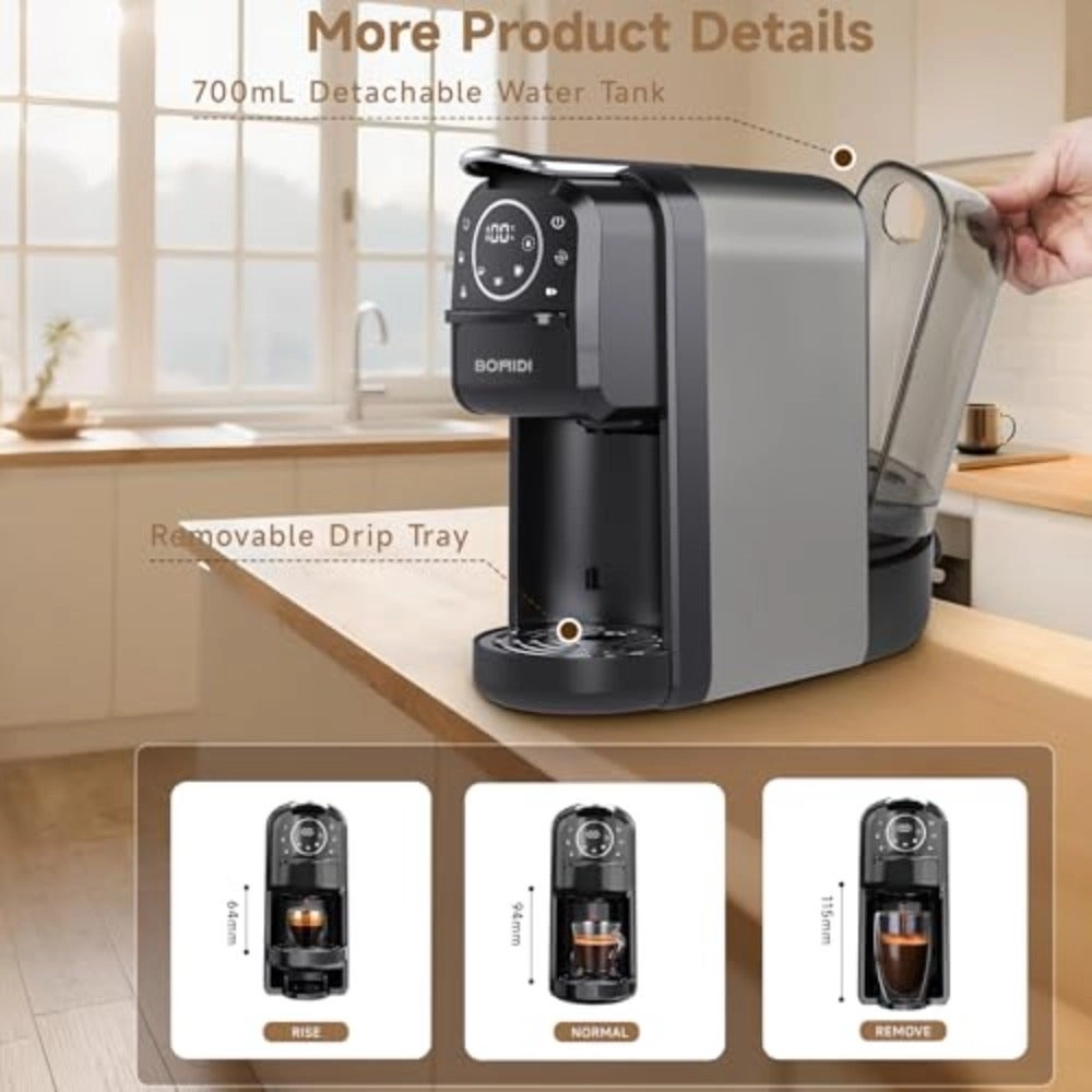 "Capsule Coffee Pod Machine with Dual Heating & Cooling System – Espresso, Cappuccino, & Latte Maker | Fast Brewing, Adjustable Temperature, Sleek Design for Home or Office"