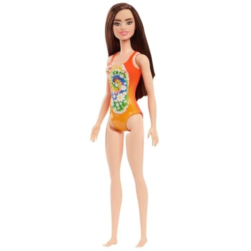 Barbie Beach Doll - Tie Die Suit Orange Ages 3+