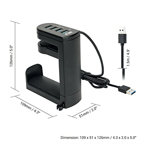 Headphone Stand - 360° rotating Clamp 10-40mm
