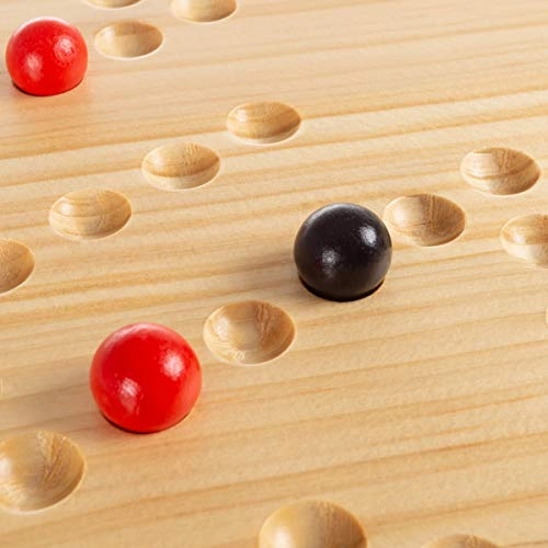 Classic Wooden Strategic Thinking Game - Complete Set Board 24 Colored Marbles