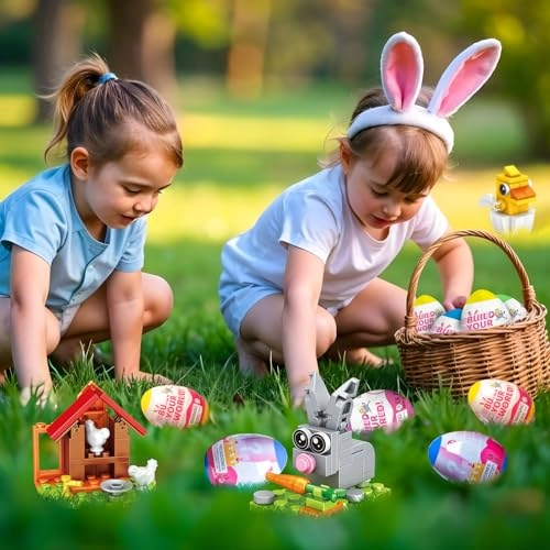 Farm Style Building Block Set - Bunny Carrot Hen Flower 398 pcs