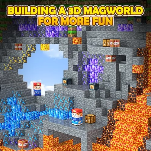 Magnetic Building Blocks - 100 pcs Forest & Mining