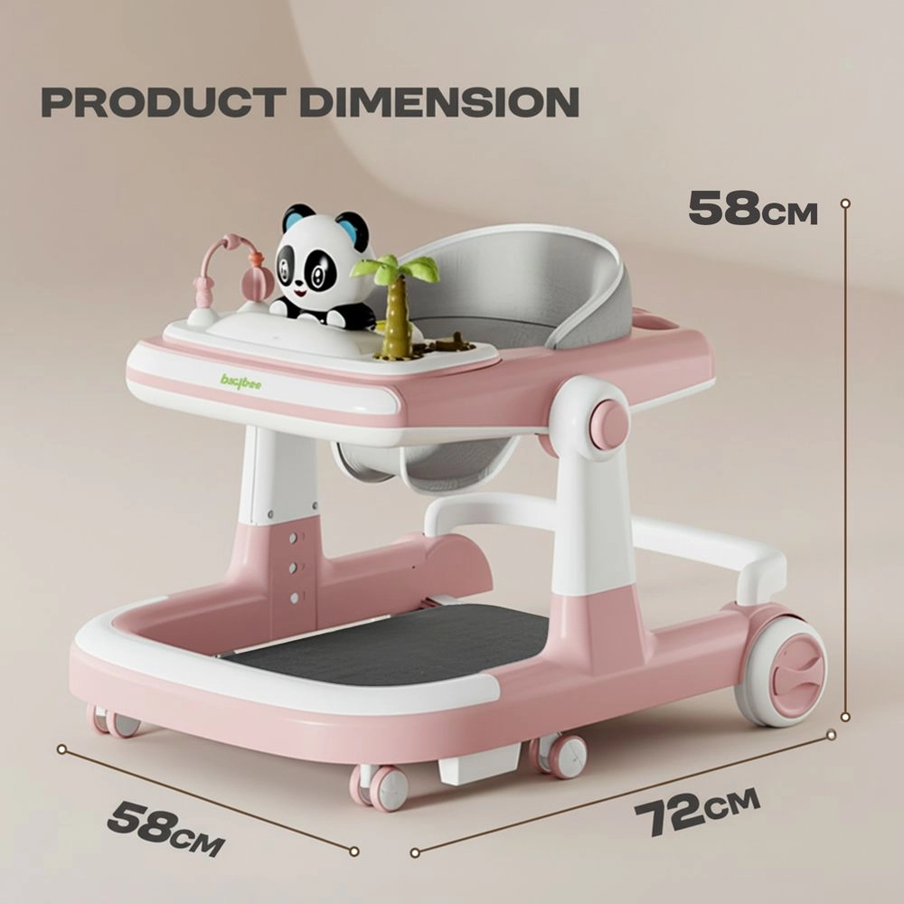 3-In-1 Baby Walker - Adjustable Height Foldable