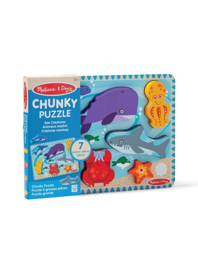 Melissa & Doug Sea Creatures Wooden Puzzle - 7 pcs