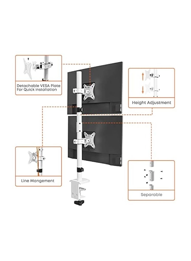 Dual Monitor Mount - 2 Monitors 32 inches 75mm or 100mm
