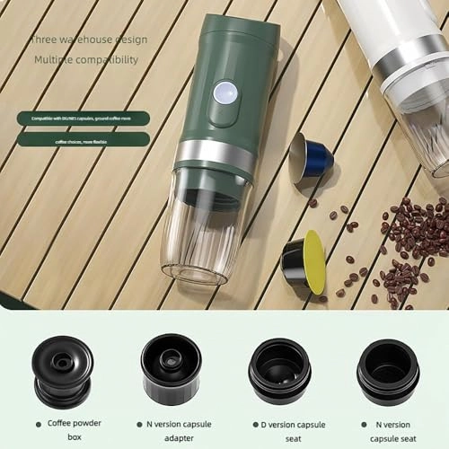 Portable Espresso Maker - 60-80ml ground coffee or capsules