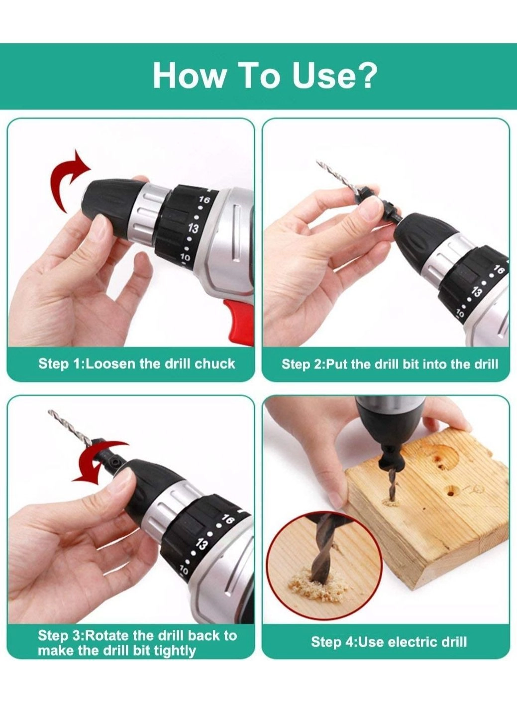 Countersink Drill Bit Set - Hss 5 Piece 3/8"