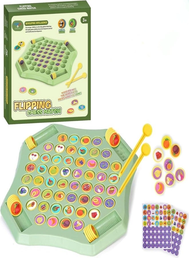 Glenston Flipping Chess Match - Montessori Memory Matching Animal & Fruit Theme
