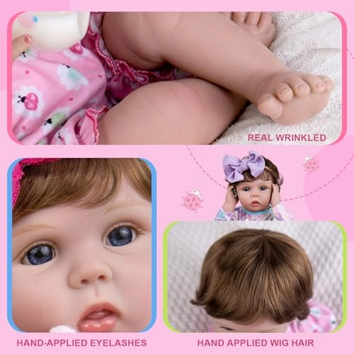 Reborn Baby Doll - 22 Inch Cotton Vinyl African American Ages 3+