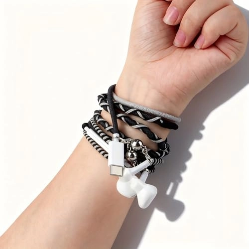 Fabric Cord Braided USB C Headphones Wired Earbud