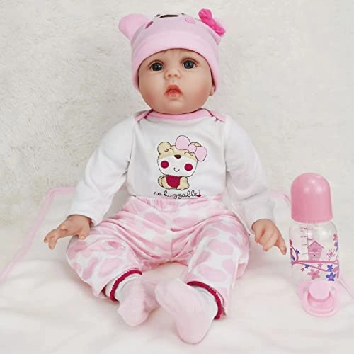 Reborn Baby Doll - 55cm Soft Silicone Limbs Cloth Body