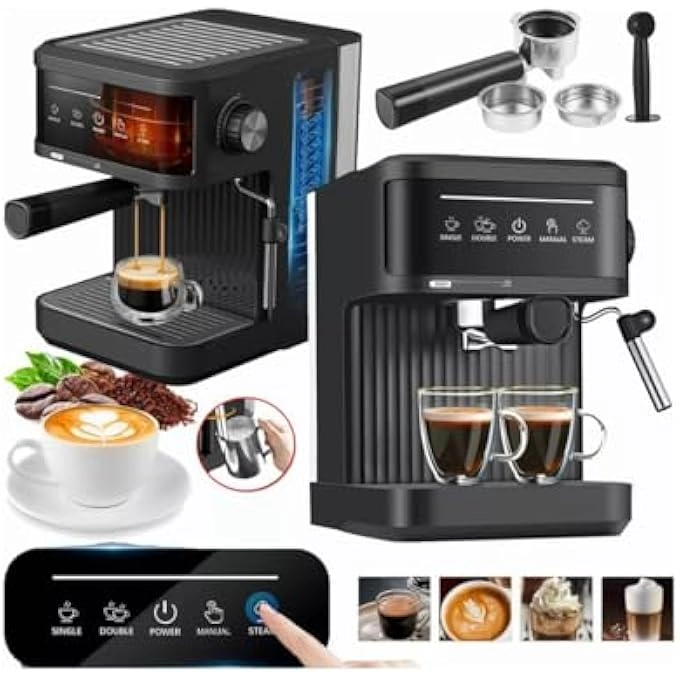 Automatic Coffee Machine 850W 20 Bar Adjustable Steam Wand