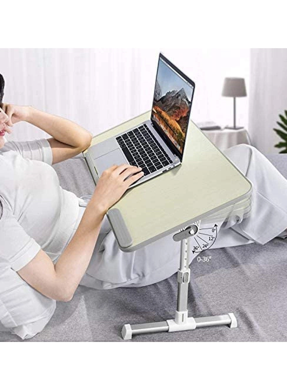 Nnewvante Laptop Stand Table - Height And Angle Adjustable Folding Anti Slip Pad