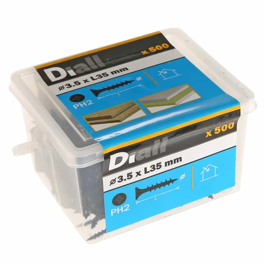 Diall Carbon Steel Coarse Plasterboard Screw Pack 3.5mm 35mm