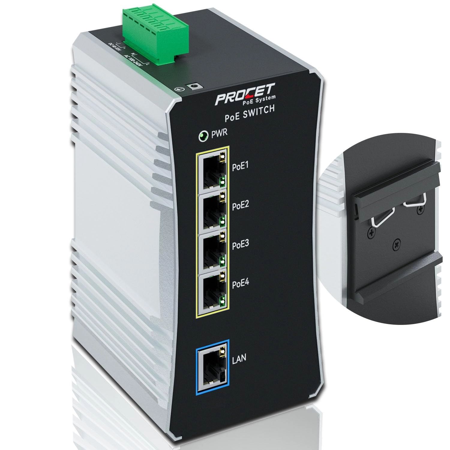 PROCET PoE System PT-PIS4PB1T-AC 4-Ports