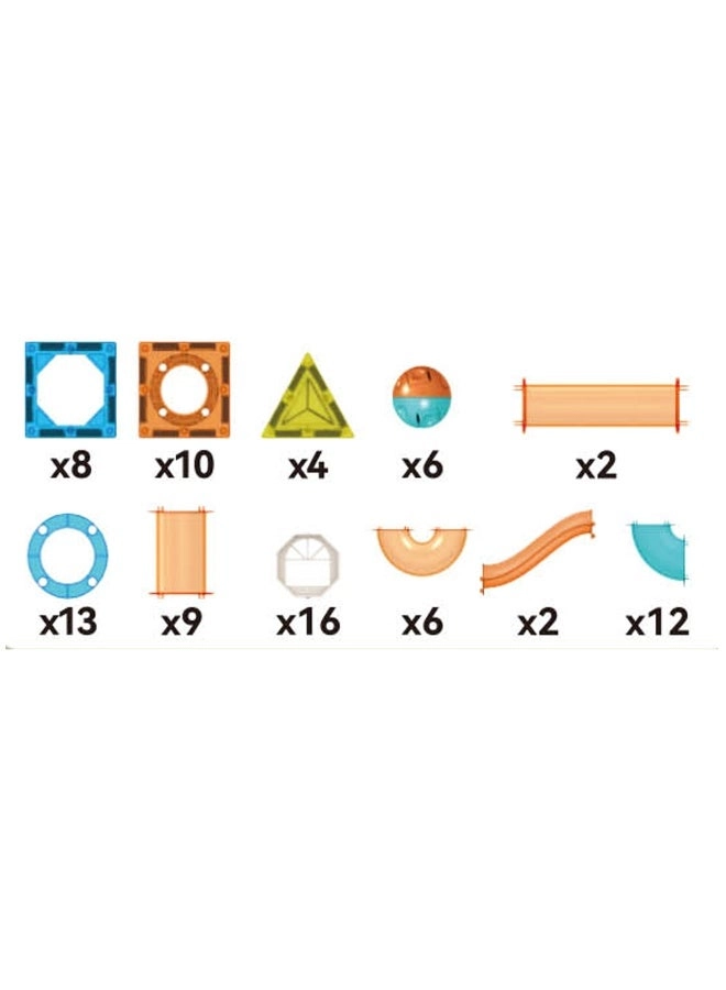Magnetic Building Blocks Track Set - 88 pcs