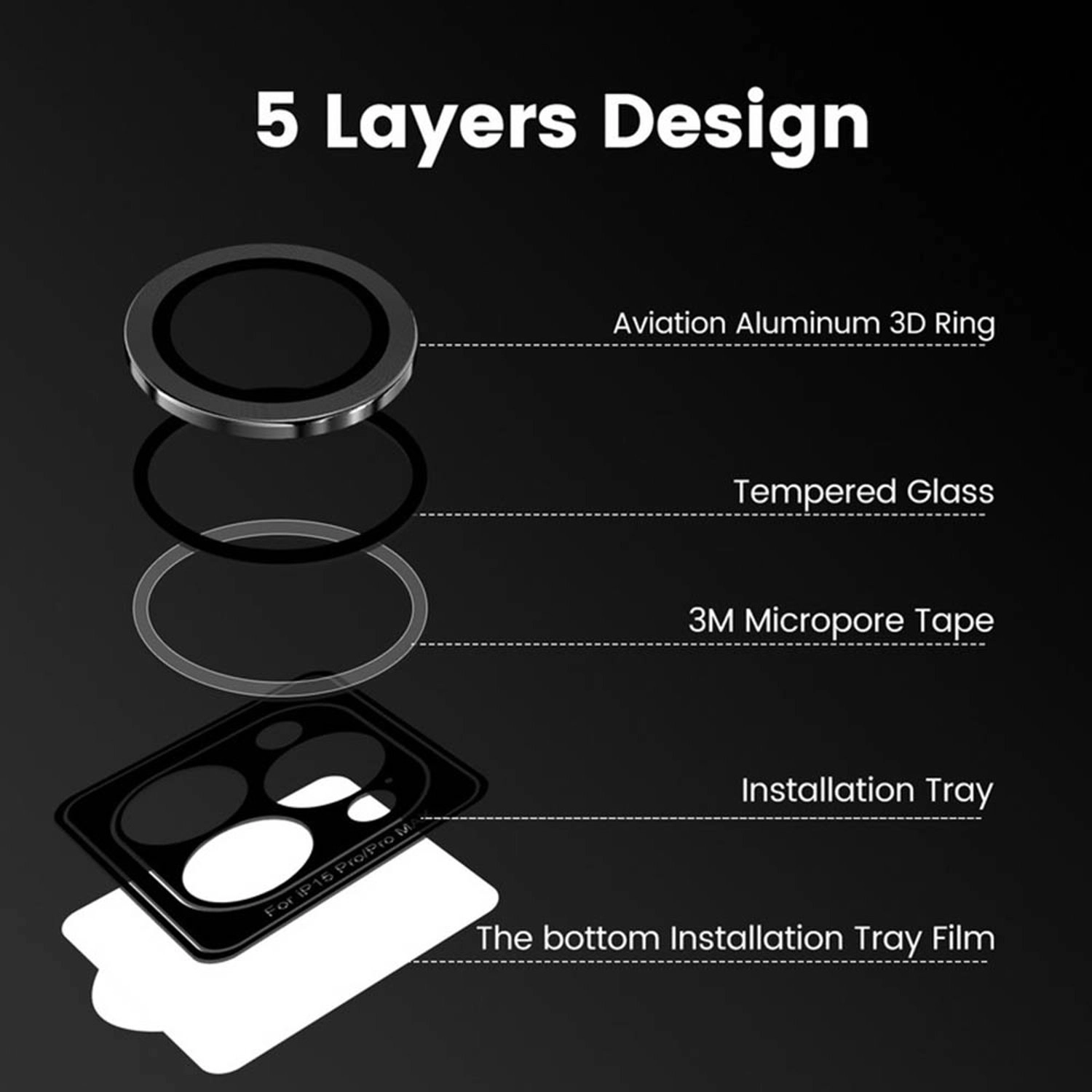 Clear Camera Lens Protector for iPhone 16 Pro Max