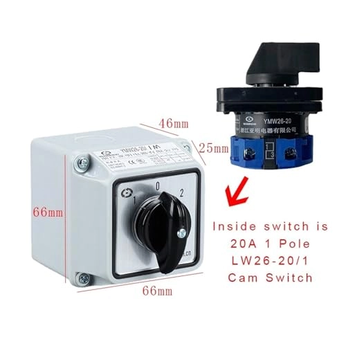 YMW26-20/1M - Rotary Cam Switch 20A 690V 1 Pole