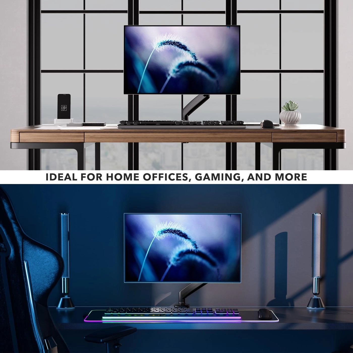 Single Monitor Desk Mount - 32" 75x75mm & 100x100mm