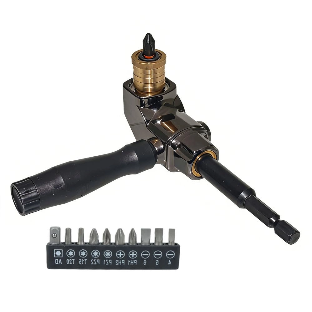 BE-TOOL Right Angle Drill Adapter - 1/4" Hex Alloy Steel