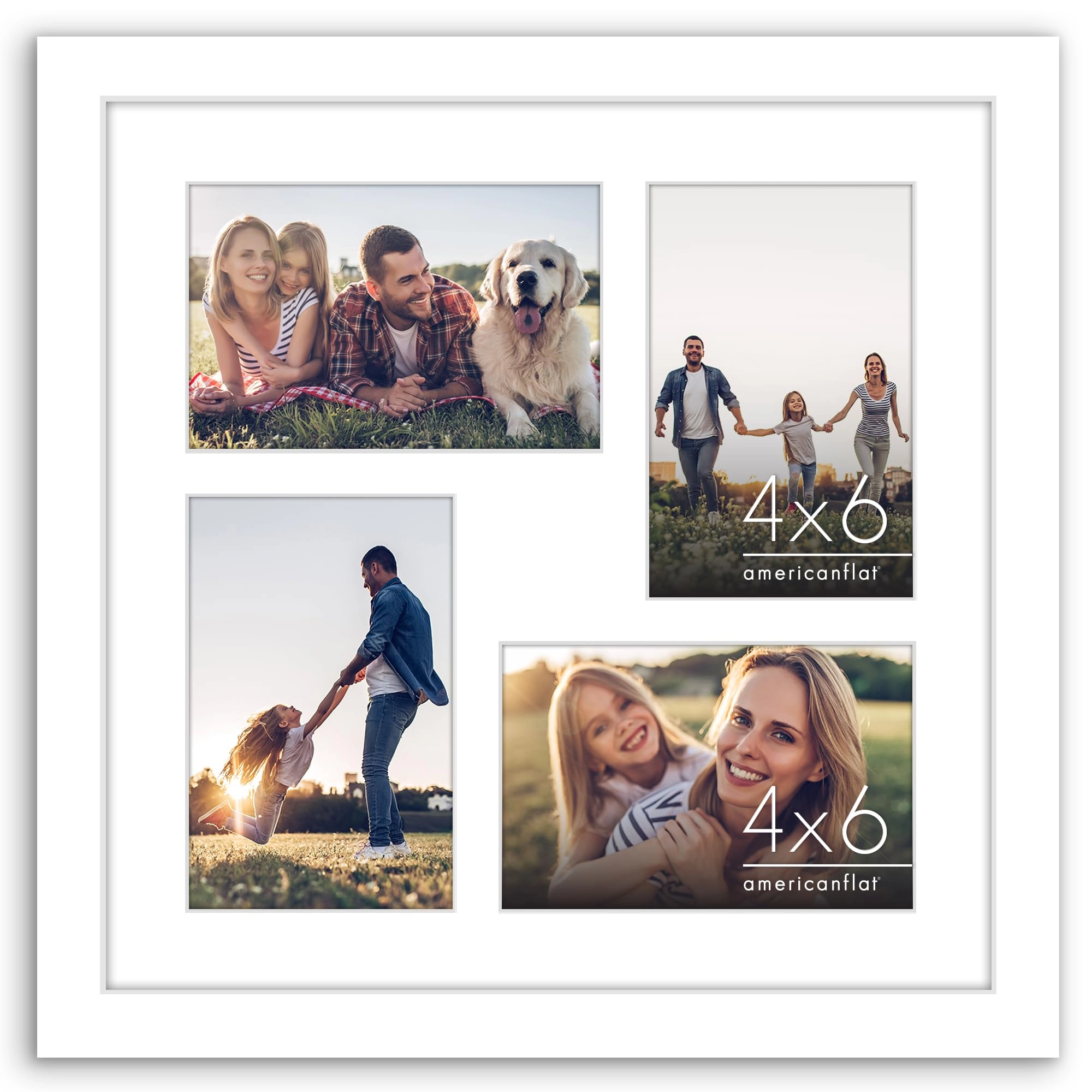 Americanflat Collage Picture Frame - 12x12 four 4x6