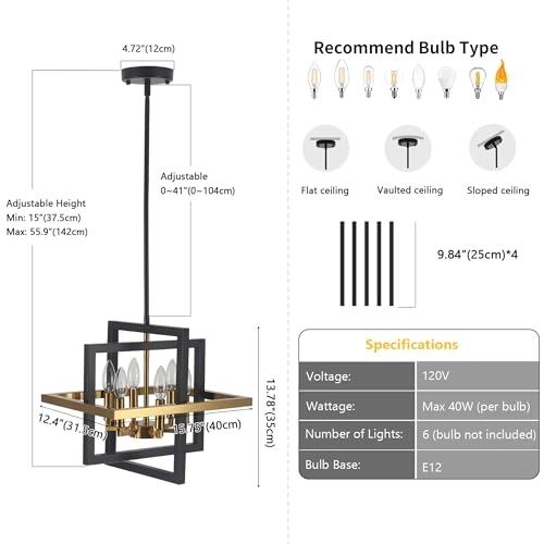Geometric Pendant Light - 15" - 55.9"