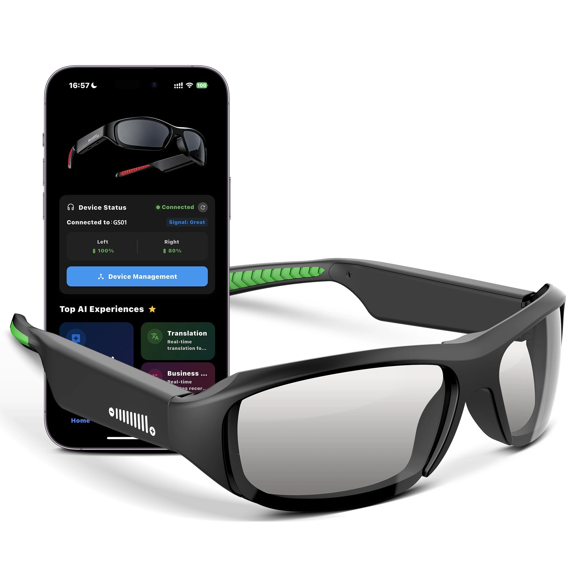 Ai Smart Glasses - Voice Real-Time Translation Music Playback