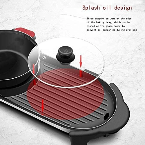 Electric Griddle - 2-in-1 Smokeless Nonstick