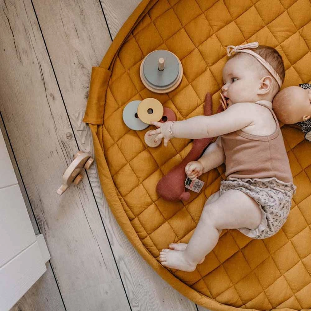 Playmat & Storage Bag - Organic Mustard Chai Tea 6 months