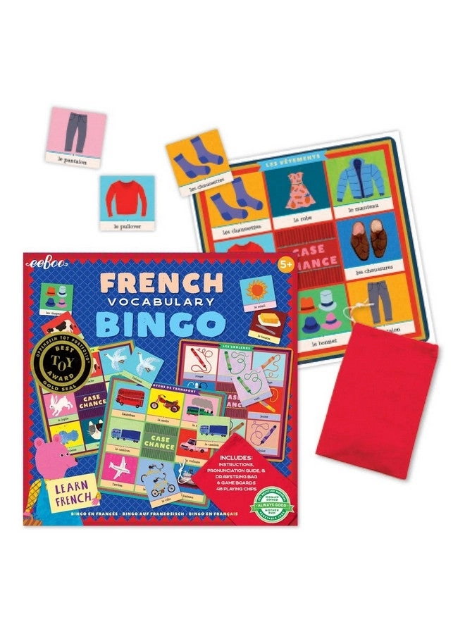 French Bingo Vocabulary Game (English & Arabic)
