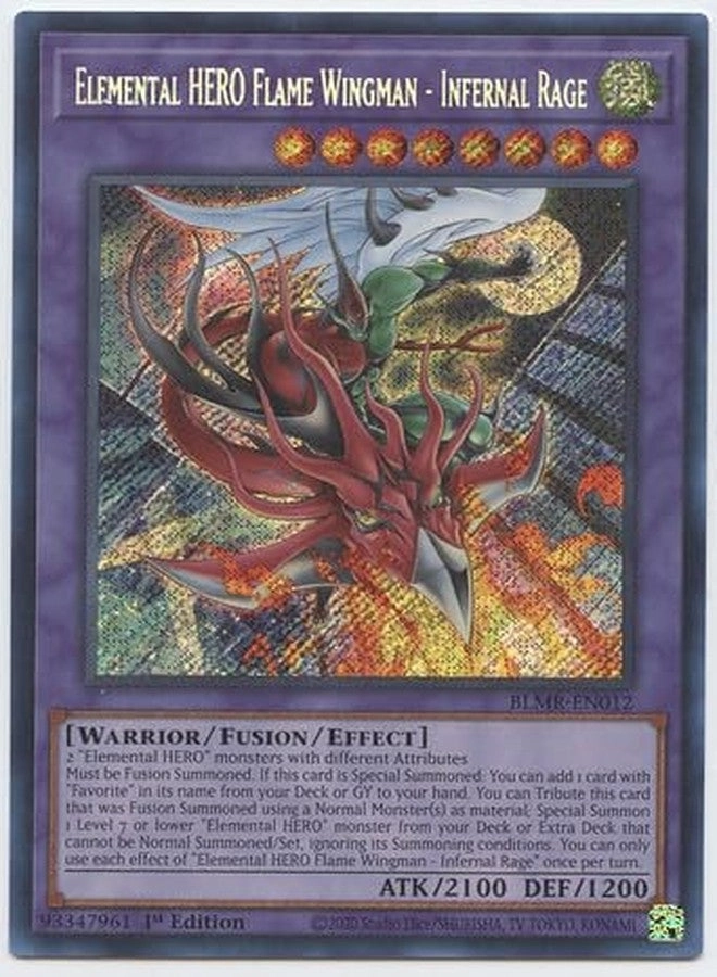 Yu-Gi-Oh! Elemental Hero Flame Wingman BLMR-EN012
