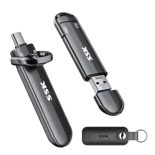 SSK USB Flash Drive SSD - USB 3.2 Gen2 USB-C & USB-A 1TB