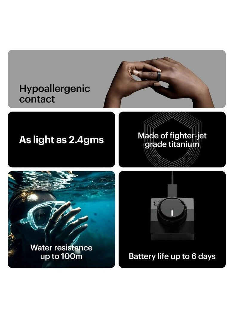Ring AIR - 6 Days Battery Life Aster Black Size 9