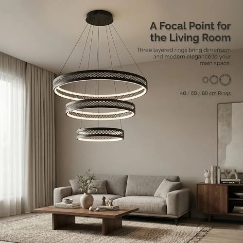 Modern LED Chandelier - 3000K-6000K Dimmable