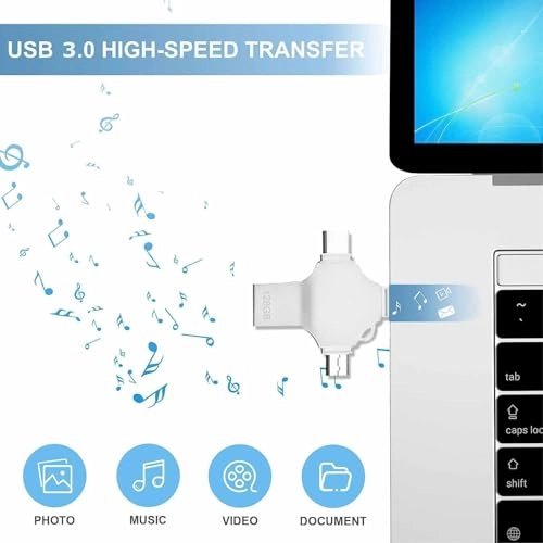 4-in-1 USB 3.0 Flash Drive - USB 3.0 Type-C Micro iOS Android 128GB