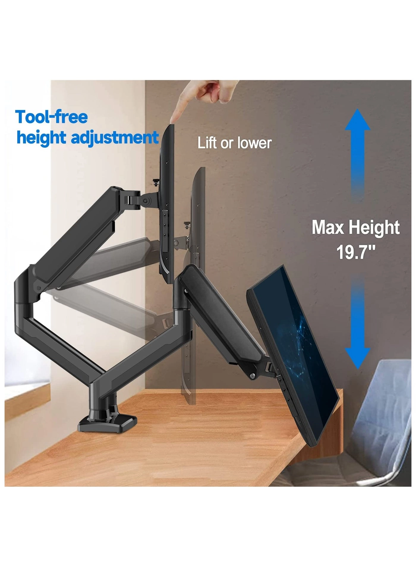 Dual Monitor Mount Stand - dual 13 to 32 Inch 75x75mm 100x100mm