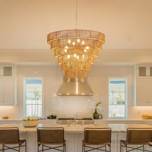 Rattan Chandelier - max 53.1"
