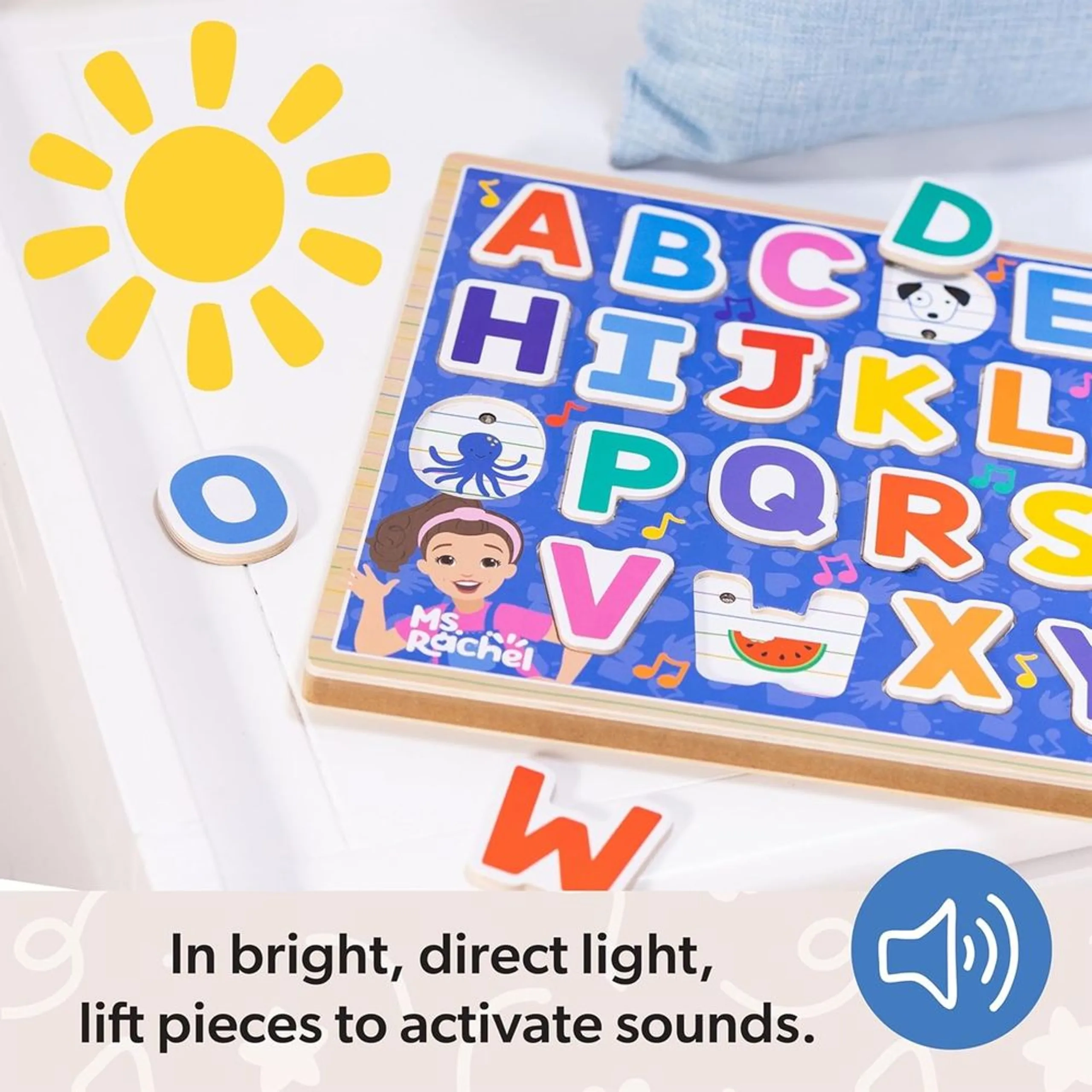 Ms. Rachel Wooden Phonics Alphabet Sound Puzzle - Suitable for 2 years & above 26 pieces