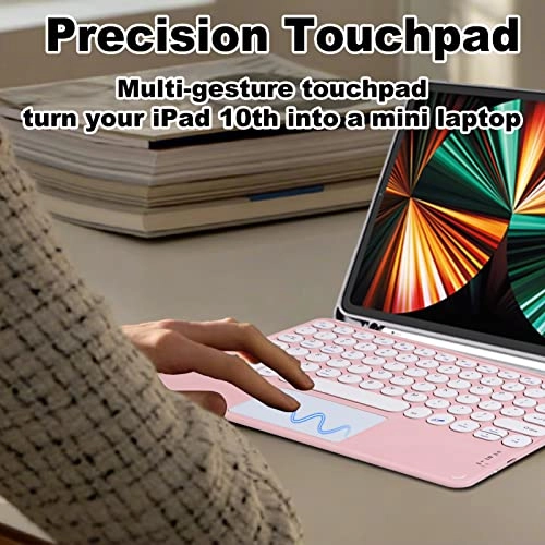Wireless Bluetooth Keyboard with Touchpad - Pink Rechargeable