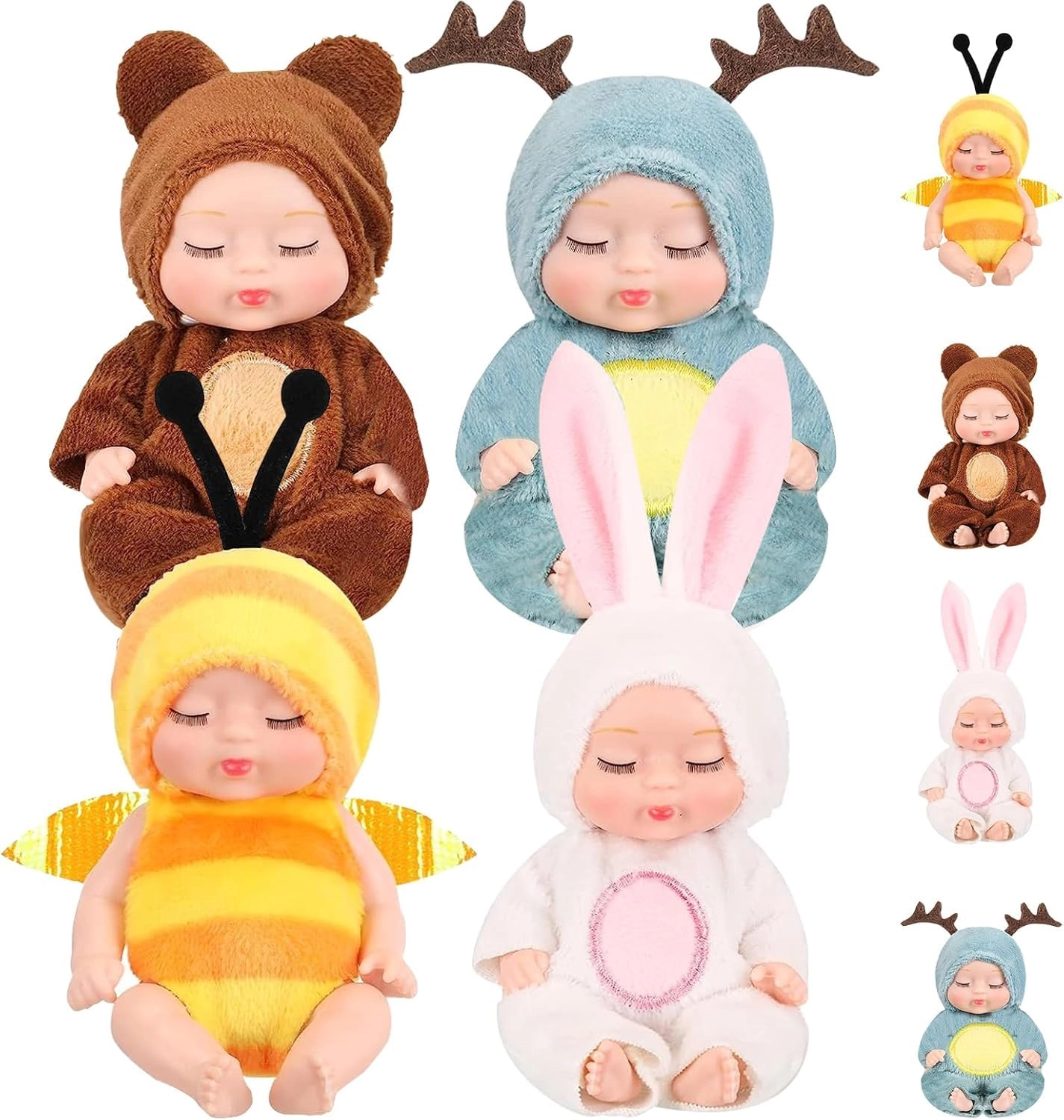 Shenzhen Yungang Supply Chain Management Co., Ltd Mini Baby Doll - 4 Pcs 4 Inch Animal Clothes