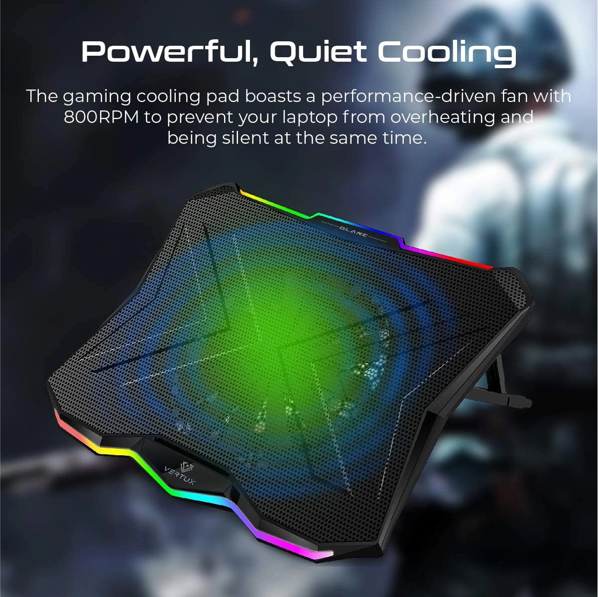 Glare Quiet Cooling Laptop Stand - 17 inch