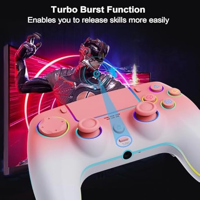 Wireless Controller - PINK WHITE GRADIENT PS5 PRO/PLAYSTATION-5/PC/MAC/STEAM DECK