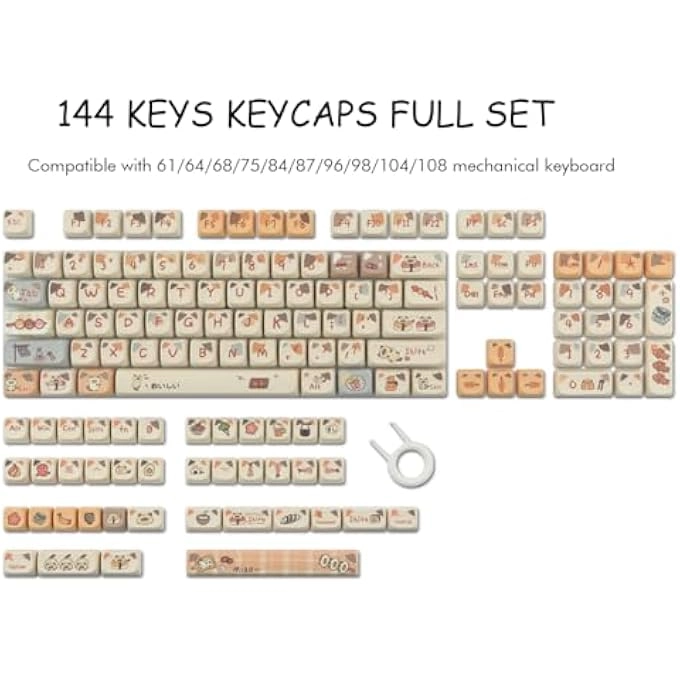 PBT KEYCAPS - 140 Keys Pink MAO Profile