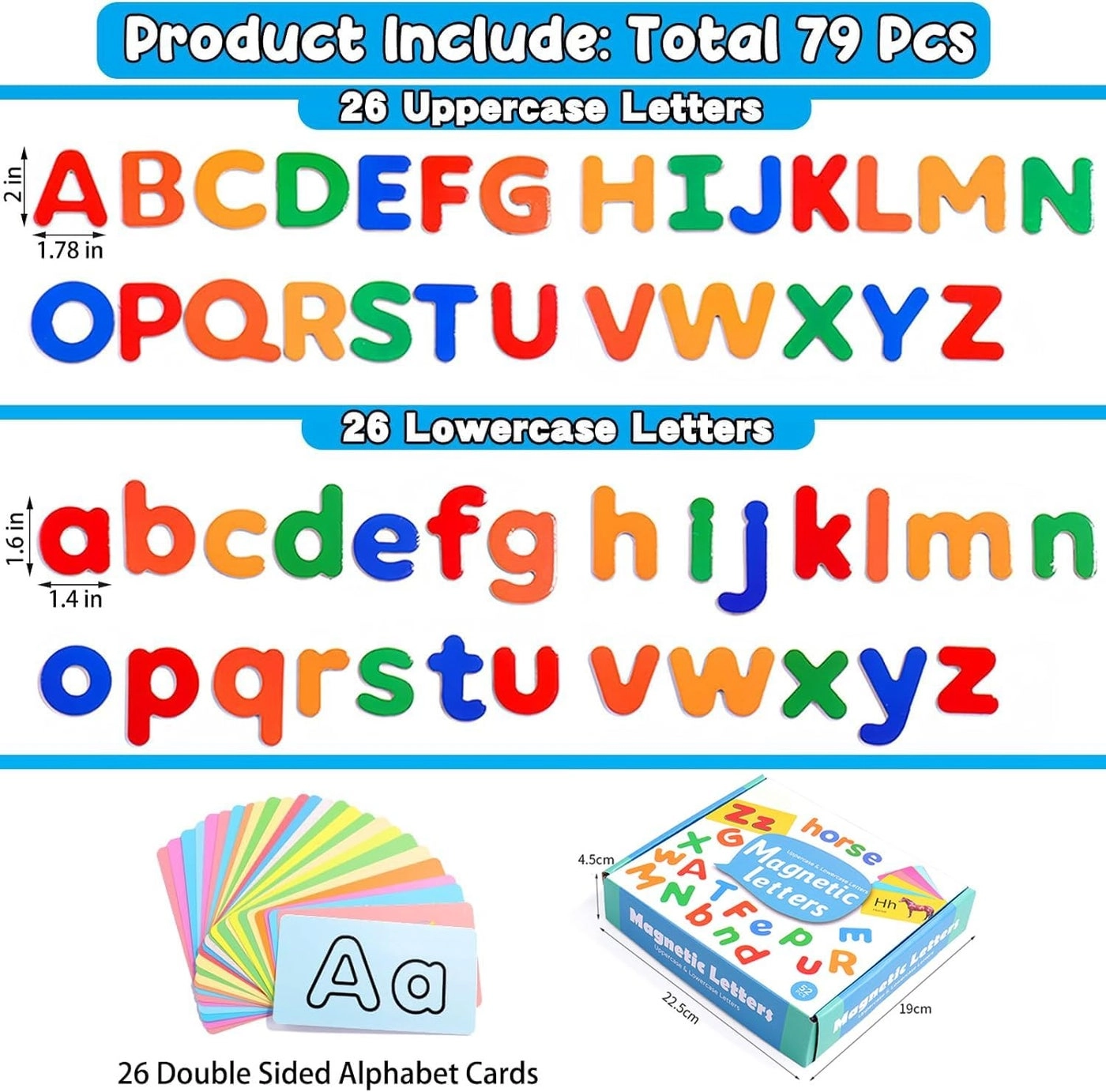 Magnetic Alphabet Letters Set - 3+ 79 pieces
