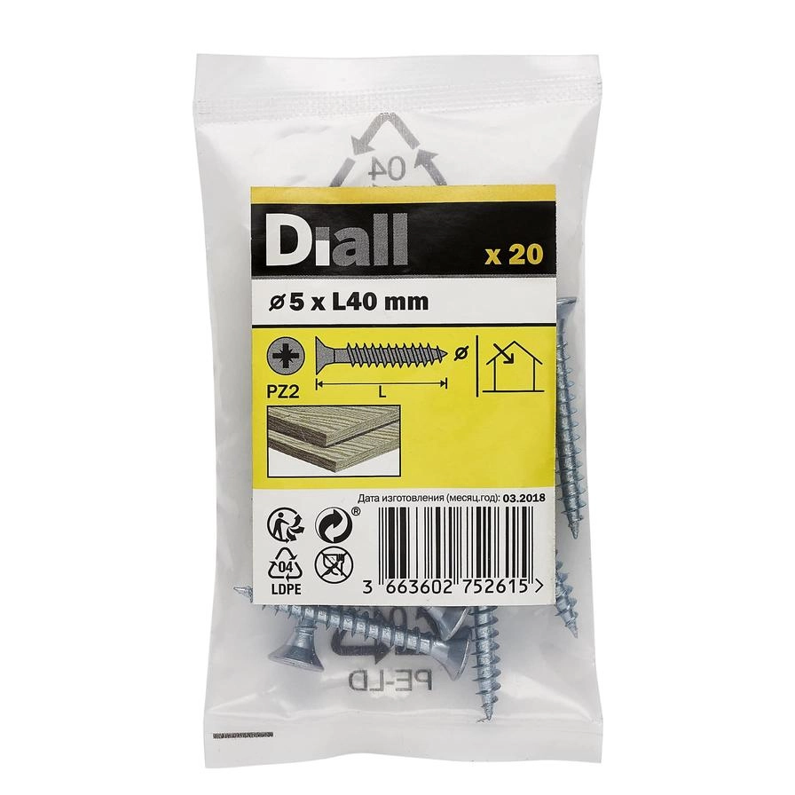 Carbon Steel Wood Screw Pack 5mm 40mm