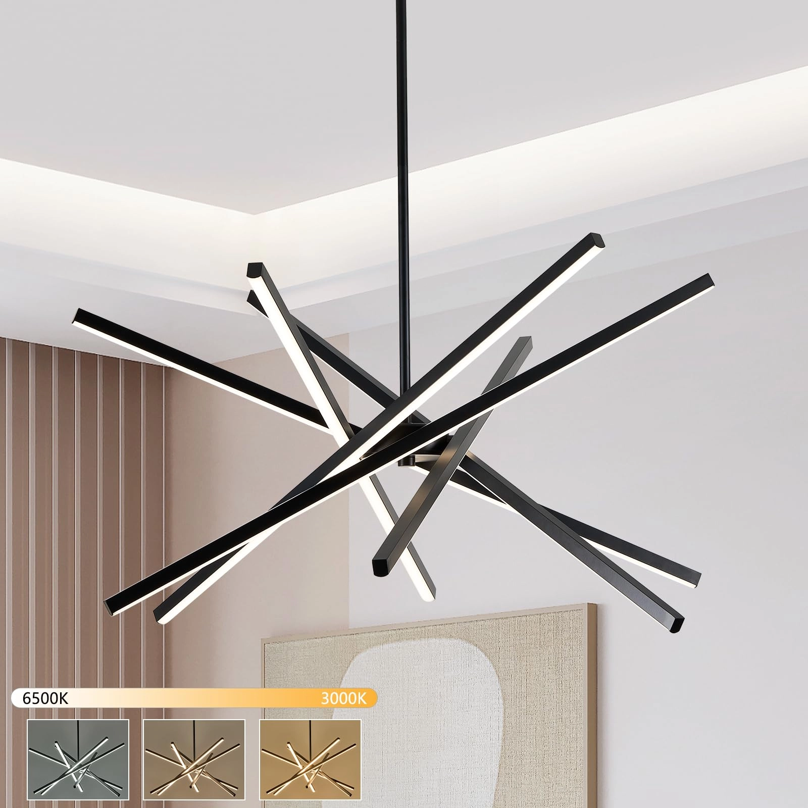 HOGBU G009P-6BK - LED 6-Lights Dimmable