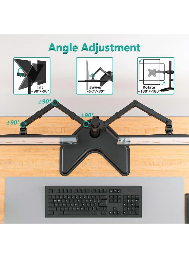 Dual LCD Monitor Desk Mount Stand - Two 27"