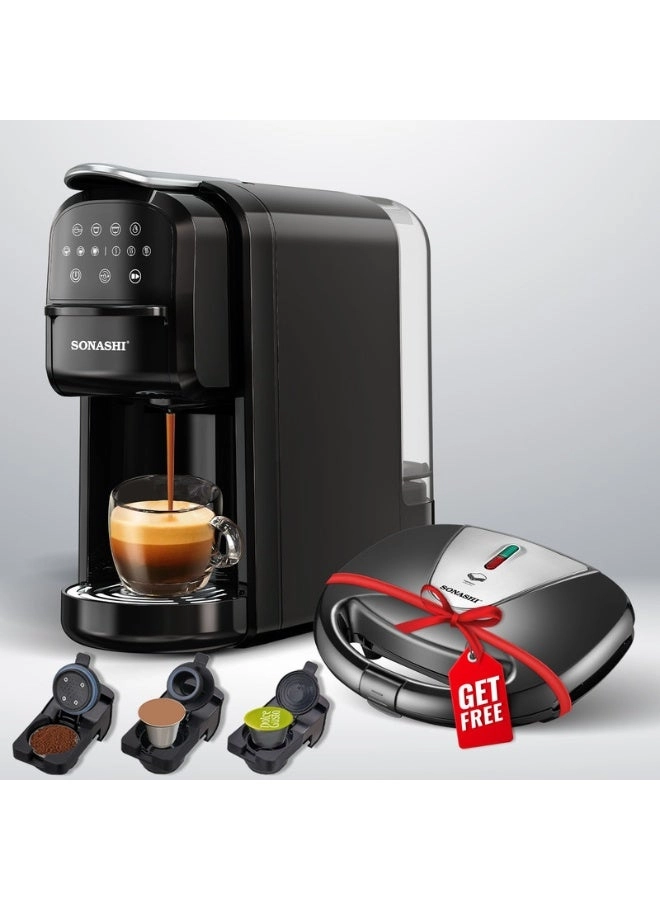 SONASHI 3-in-1 Multi-Capsule Coffee Machine SCM-4985+SCPM-872