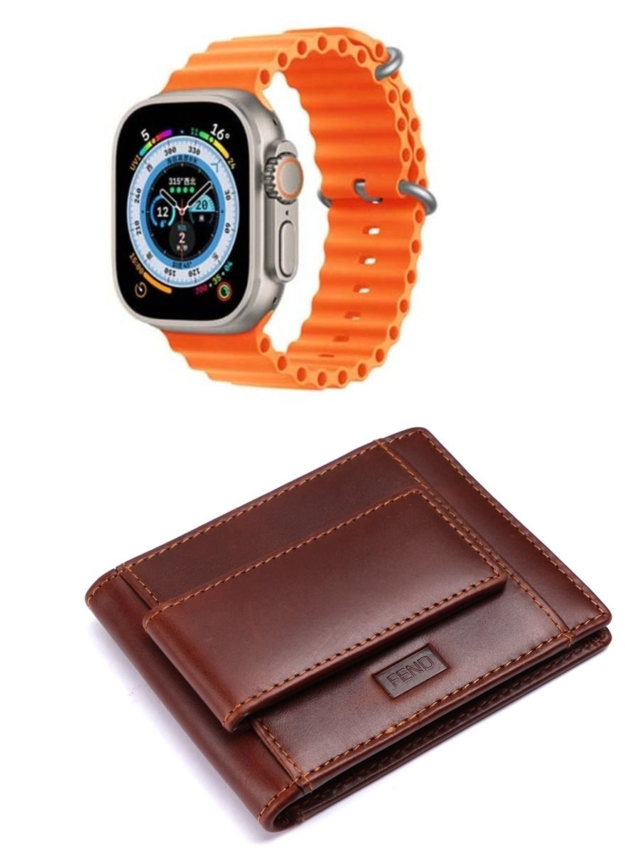 Smart Watch Ultra + Leather Wallet